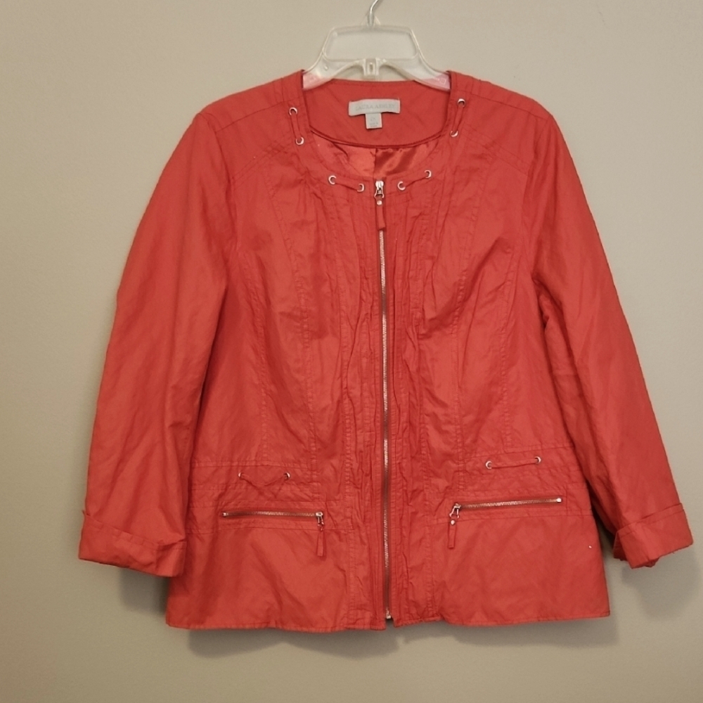 Laura Ashley Womens Lined Jacket Orange Sz 2X GUC